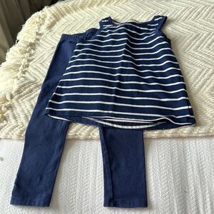 Cat & Jack Blue leggings and Striped Top 3 T